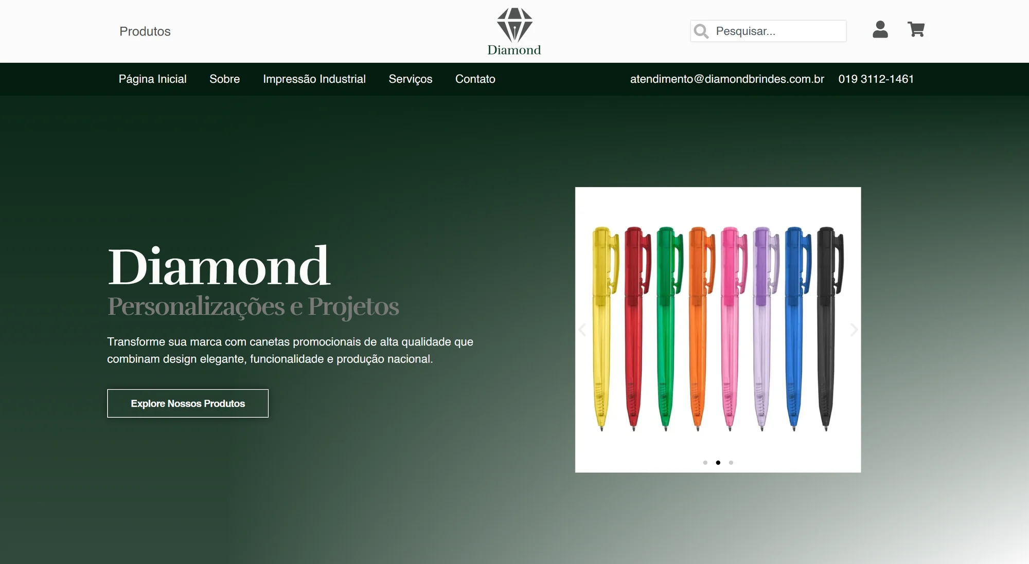 Product catalog with filters by price, category and color, and highlights for free shipping and card payment